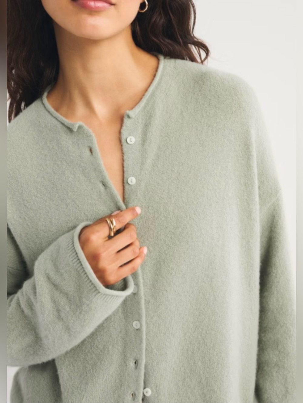 BNWT Abercrombie and fitch Marino wool blend roll neck cardigan fits big